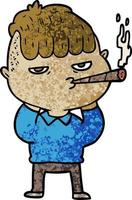 cartoon man smoking vector