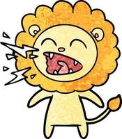 cartoon roaring lion vector