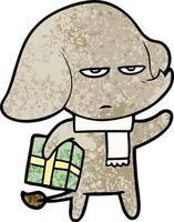 annoyed cartoon elephant vector