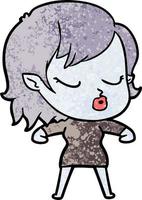 cute cartoon vampire girl vector