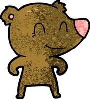 smiling bear cartoon vector