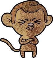 cartoon annoyed monkey vector