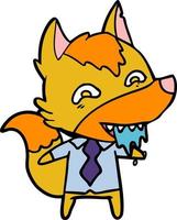 office worker fox cartoon character vector