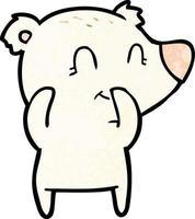 giggling polar bear cartoon vector