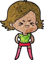 cartoon angry woman vector