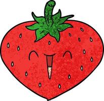 happy cartoon strawberry vector