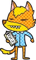 office worker fox cartoon character vector