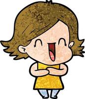 cartoon laughing woman vector