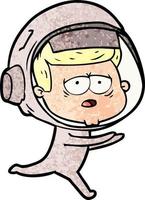 cartoon tired astronaut vector