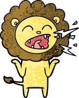 cartoon roaring lion vector