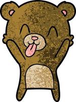 rude cartoon bear vector