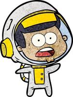 astronauta sorprendido de dibujos animados vector