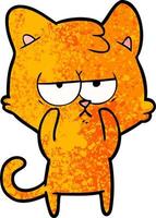bored cartoon cat vector
