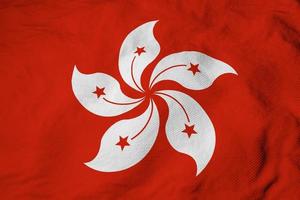 Flag of Hong Kong in 3D rendering photo