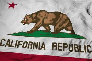 bandera ondeante de california en renderizado 3d foto
