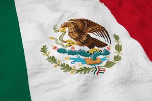 Waving Mexican flag in 3D rendering photo