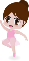 cute ballerina girl in pink dress png