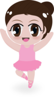 schattig ballerina meisje in roze jurk png