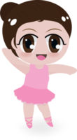 cute ballerina girl in pink dress png