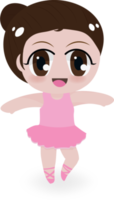 schattig ballerina meisje in roze jurk png