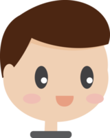 expressions du visage d'un homme aux cheveux bruns dans différentes émotions masculines personnage de dessin animé mignon png