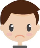 Face expressions of a brown haired man in ifferent male emotions  cute cartoon character png