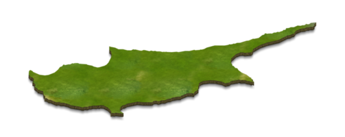 Illustrazione della mappa 3d di Cipro png