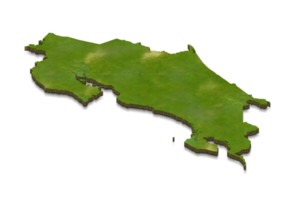 Ilustración de mapa 3d de costa rica png