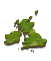 3D map illustration of United Kingdom png