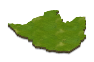 3D map illustration of Zimbabwe png