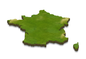 3D map illustration of france png