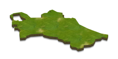 3D map illustration of Turkmenistan png