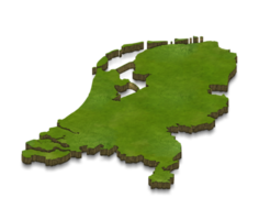 3D map illustration of Netherlands png