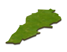 Ilustración de mapa 3D de Líbano png