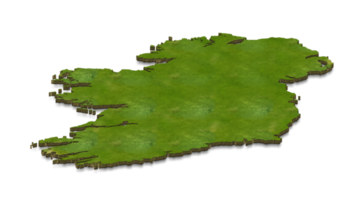 3D map illustration of ireland png