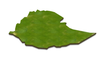 3D-kaartillustratie van ethiopië png