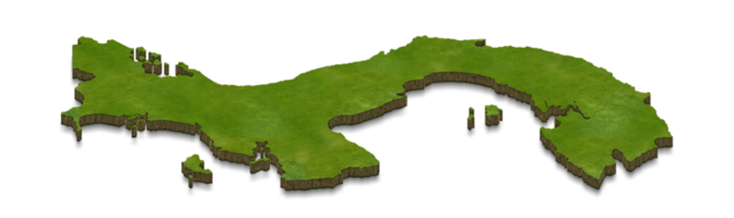 Ilustración de mapa 3D de Panamá png
