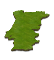 illustration de carte 3d des régions du portugal png