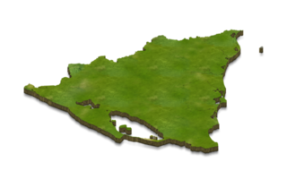 Ilustración de mapa 3d de nicaragua png