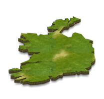 3d kaart illustratie van Ierland png