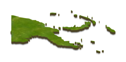 ilustração do mapa 3D de papua-nova guiné png