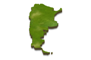 Ilustración de mapa 3d de Argentina png