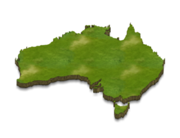3D map illustration of australia png