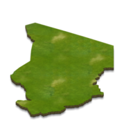 3D map illustration of Chad png
