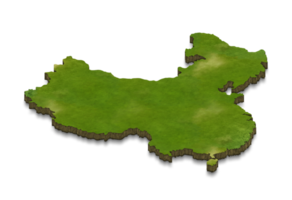 3D map illustration of china png