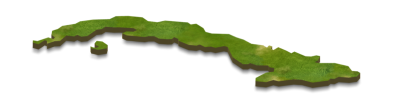 Ilustración de mapa 3d de cuba png