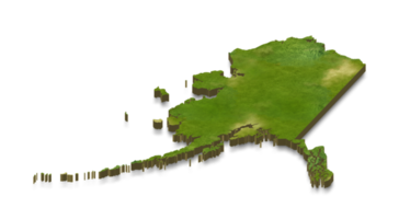 3D map illustration of alaska png