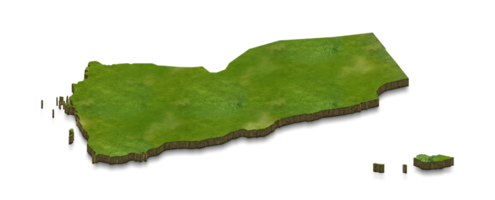 3D map illustration of Yemen png