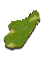 3D-Kartendarstellung von Madagaskar png