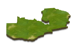 Ilustración de mapa 3d de zambia png